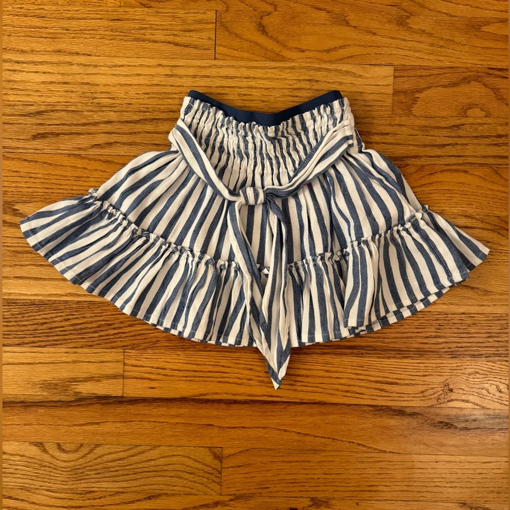 Mayoral Front Tie Blue and White Striped Skirt Toddler 2